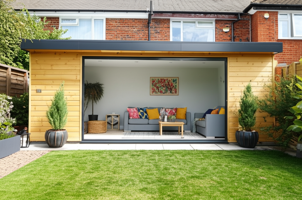 Modern building with sleek aluminum window designs